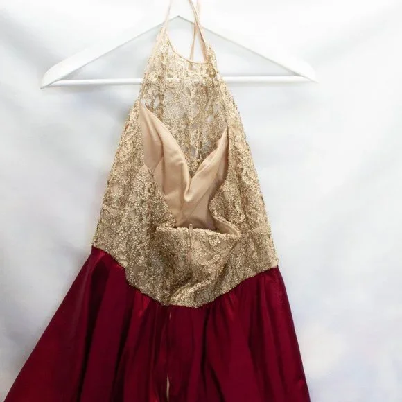 B. Darlin High Low Ruby Red Gold Metallic Dress - Picture 6 of 9